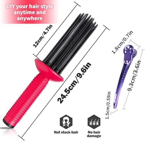 Set de peines para rizar y moldear cabello 6 piezas miniatura 2