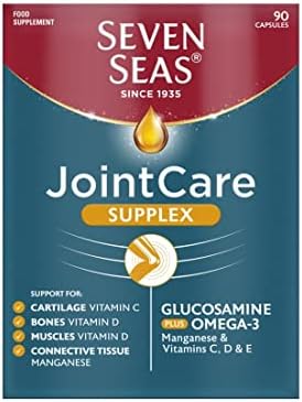 Seven Seas JointCare Supplements, Supplex, 90 High Strength Capsules With Glucosamine & Omega-3, + EPA & DHA, Vitamin D & C, Manganese & Zinc