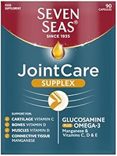 Seven Seas JointCare Supplements, Supplex, 90 High Strength Capsules With Glucosamine & Omega-3, + EPA & DHA, Vitamin D & C, Manganese & Zinc