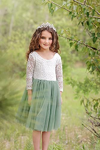 image for 2Bunnies Girl Peony Lace Back A-Line Straight Tutu Tulle Party Flower 