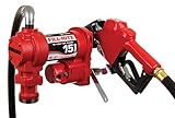 Fill-Rite FR1210HA 12V 15 GPM Fuel Transfer Pump (Unleaded Auto Nozzle, Discharge Hose, Suction Pipe)