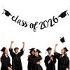 2026 Graduation Banners Party Decorations, Black Class of 2026 with Hat Graduation Banners Garland for Congratulation Graduations Party Supplies, School, Home, Car Decorations