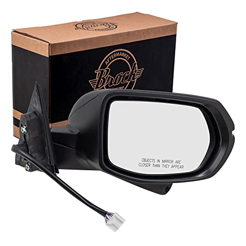 Brock Replacement Passengers Power Side View Mirror Heated W/Signal Camera Compatible With 16-18 Hr-V 76208T7W309 #TOP8