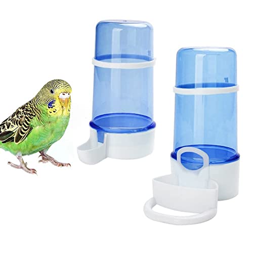 Automatic Bird Feeder, 2 Pack Bird Water Dispenser For Cage, No-Mess Parrot Feeder Bird Water Feeder Bird Cage Feeder Parakeet Water Dispenser Water Bottle Drinker Feeder Food Seed Dispenser 415Ml #TOP23