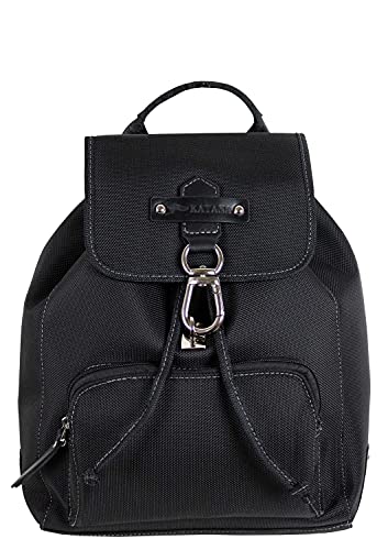 KATANA sac à dos en nylon garni cuir réf 6722 (3 couleurs disponible) (Noir)