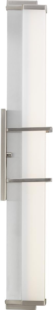 Progress Lighting Phase 2.2 LED Collection 24" White Shade Modern Bath Vanity Light Brushed Nickel