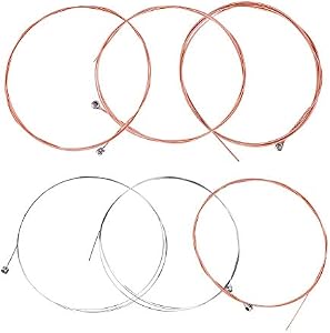 Acoustic Guitar Strings Set,Metal Folk Strings Replacement for Steel String Guitars Bright Clear Tone