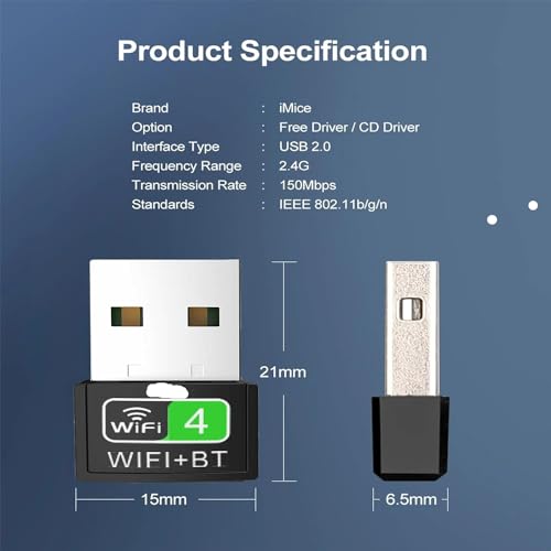 Image of Swiztek 2 in 1 Wireless BT WiFi Dongle, Dual Band Bluetooth and WiFi Adapter for PC /Laptop /Desktop, WiFi Bluetooth Dongle (Upto 150 Mbps, 4.2GHz)