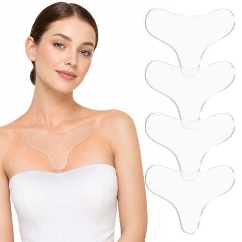 OSDUE Parches Arrugas Pecho, 4 Piezas Antiarrugas Reutilizables de Silicona