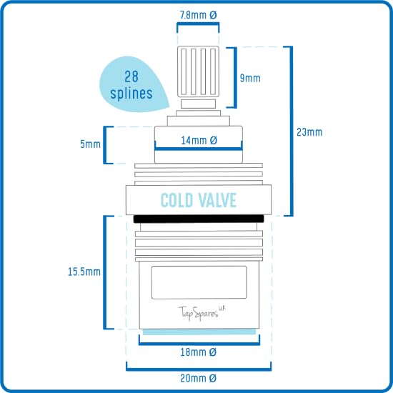 Lamona Callagio TAP3633 Cold Tap Cartridge Compatible Spare - View #5
