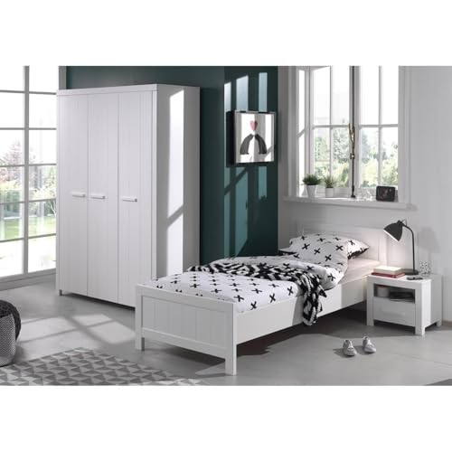 Paris Prix Pack - Lit Enfant, Chevet & Armoire Erik Blanc