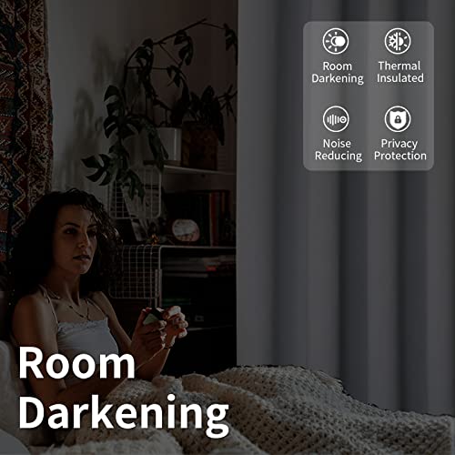 Bgment Fashion Sliding Door Curtain 100 X 84 Inches, Wide Thermal Blackout Curtains Room Darkening Room Divider Window Curtain, 1 Panel, Greyish White, 84 Length X Wide 100 #TOP3