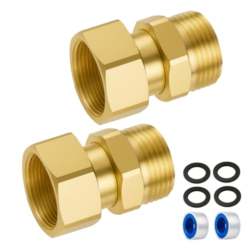 2 Pack Brass Garden Hose Swivel Connectors
