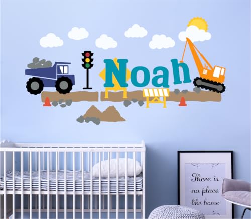 Vinilo Decorativo de Camiones de Construcción Personalizable para Niños miniatura 4