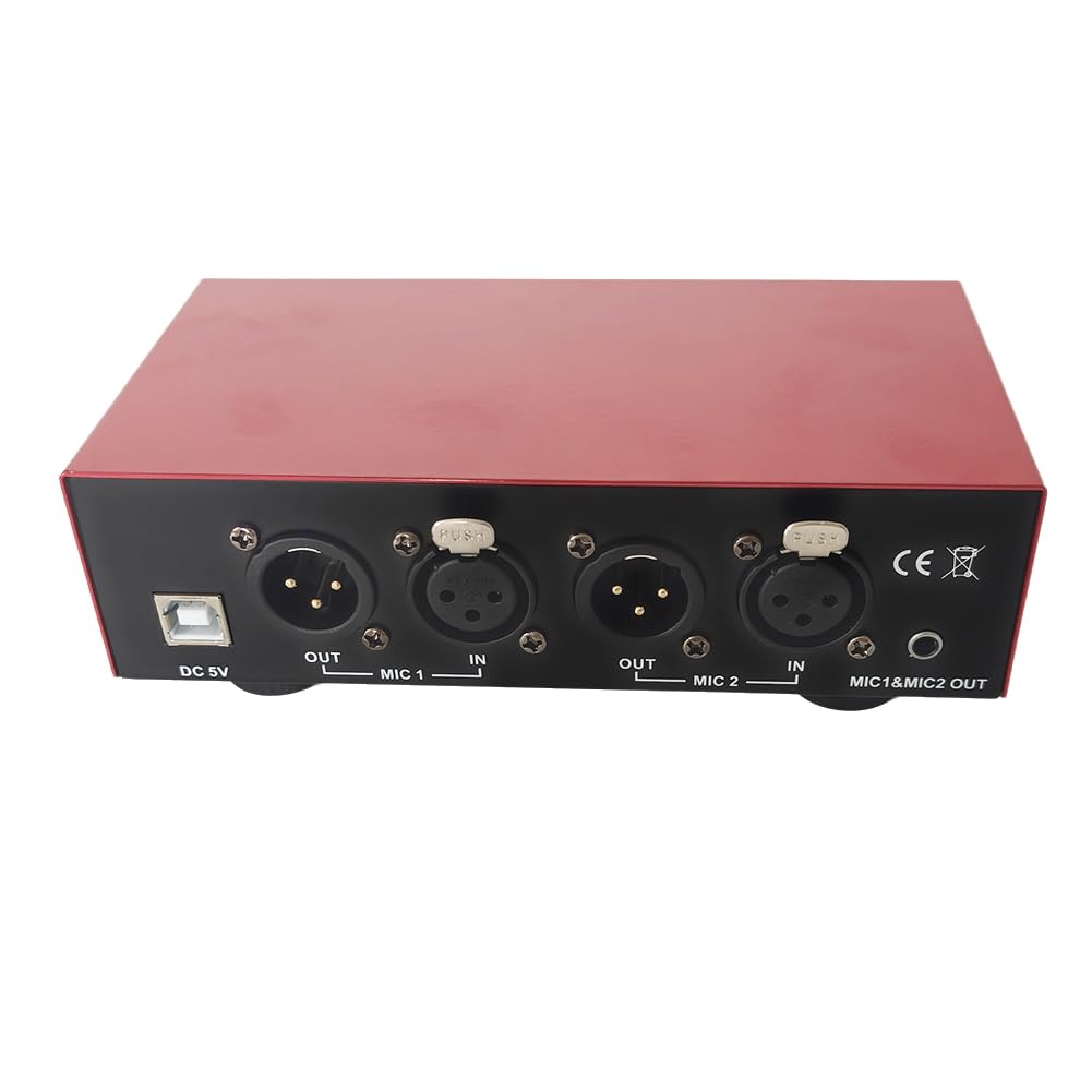 48V Phantom Alimentation Alimentation USB Double Sortie Mixte pour Les Microphones de Condenseur Équipement D'Enregistrement de Musique avec Câble XLR Double
