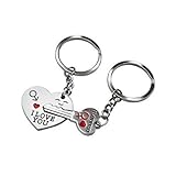 TOOGOO Arrow & I Love You Heart & Key Lovers Couple Key Chain Ring Keychain Keyring Keyfob Lover Gif