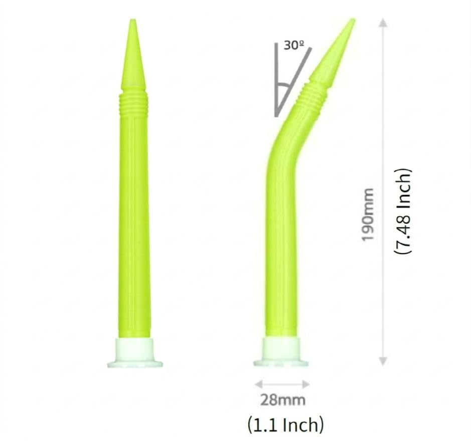 Image of Professional Angled Caulk Nozzles 4-Pack | 30 Precision Tip Applicator for Hard-to-Reach Areas | Extended 7.48 inch Length Silicone Dispensing Tool | Perfect for Corners, Edges & Narrow Spaces