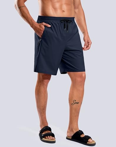 Image of G Gradual Mens Swim Trunks with Compression Liner 7 inch /9'' Quick Dry Board Shorts Swimsuit Bathing Suit for Men Zipper Pockets