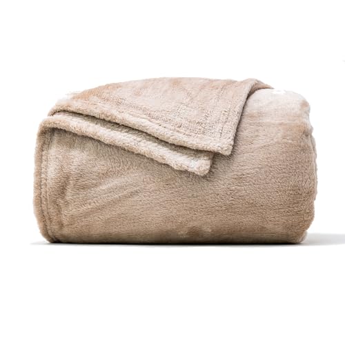 QILZO Plaid Canapé Beige 130x160 cm – Blanket Pled Couverture