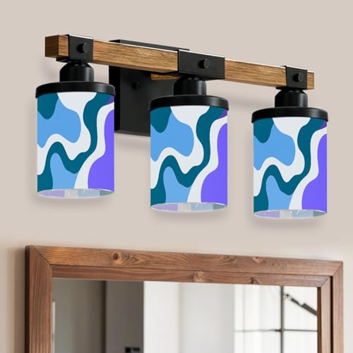 Bathroom Light Fixture, Modern Dynamic multicolor fluid shapes modern for