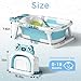 BUNWAG Baby Bathtub, Collapsible Newborn Bathtub for Infant to Toddler 0-24 Months with Soft Bath Net,Portable Travel Newborn Tub with No-Slip Feet, Baby Shower Gifts,Sky Blue