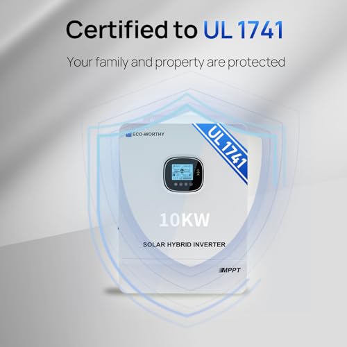 ECO-WORTHY Home Power Station Backup Power,AC 10000W Output+20480Wh LiFePO4 Battery Support Communication,Bluetooth and WiFi,LCD Battery Monitor,for Home Backup,Emergency,Solar System Components