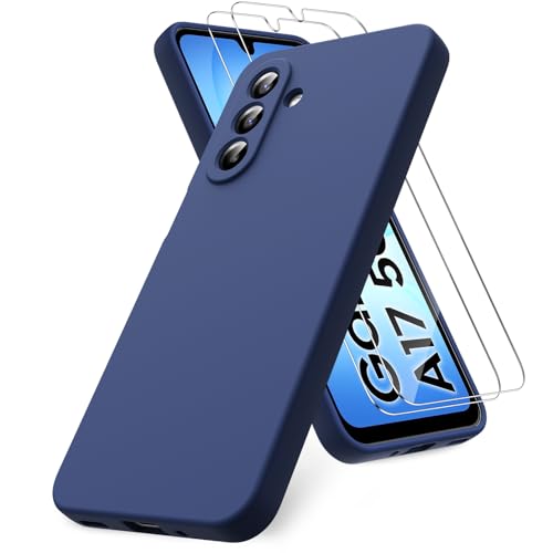 Vansdon Coque Compatible avec Samsung Galaxy A17 4G/5G, 2 Film de Protection en Verre trempé, Housse Souple en TPU en Silicone Liquide, Housse en Caoutchouc Antichoc -...