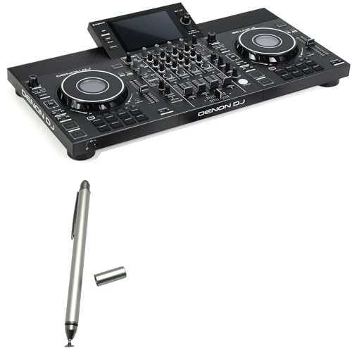 BoxWave Stylus Pen Compatible with Denon DJ SC Live 4 - DualTip Capacitive Stylus, Fiber Tip Disc Tip Capacitive Stylus Pen - Metallic Silver