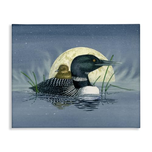 Stupell Industries Moonlit Mallard Duck Pond, 24 x 30 Inch Canvas Wall Art