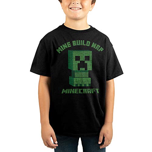 Minecraft Video Game Youth Boys Black Graphic Tee Shirt