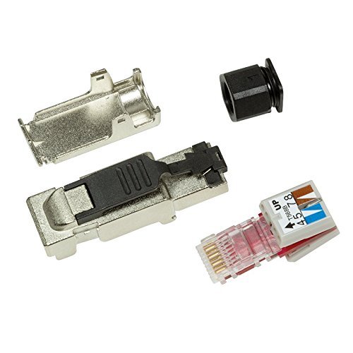 Odedo® 2x Cat.6A RJ45 Crimp Connector Field Assembleable Cat 7 10 Gigabit 2er Set Stecker, Silver - Image 3