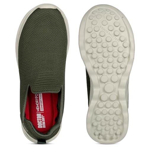 Image of DOCTOR EXTRA SOFT Men's Sports Walking Running Jogging Slip-On Shoes|Lightweight Breathable Sneakers with Cushioned EVA Sole|Shock Absorbing Comfort Fit Easy Wear Athletic Daily Gym Casual Use D-2014