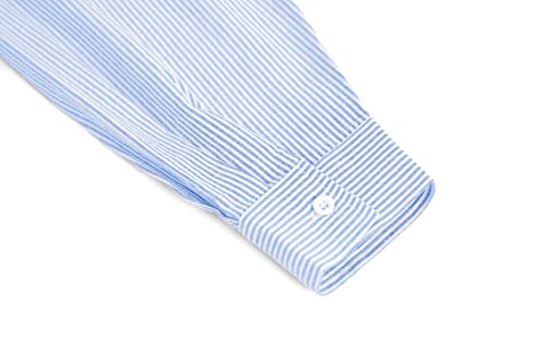 Flowyair Women's Oversized Button Down Shirts Business Casual Long Sleeve Blouse Work Striped Tops4
