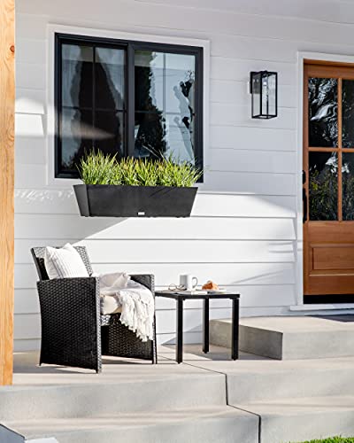 Image of Veradek Pure Series Railing Planter - Tapered Window Box with Bracket