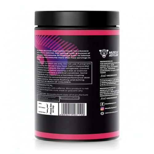 Image of Muscle Asylum F9 Pre-Workout - 50 Servings, 400gm (Fruit Punch) | Boosts Energy & Endurance | Improves Focus