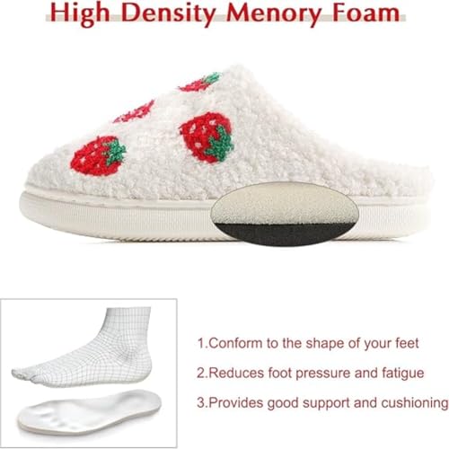 Strawberry Slippers, Warm Cozy Fruit Slippers, Winter Fuzzy Fluffy Warm Hose Shoes4
