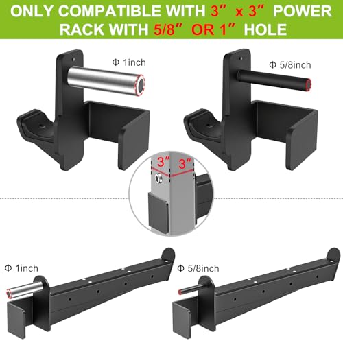 Image of Kipika Power Rack Attachment for 5 /8 inch & 1 inch Holes - Heavy Duty Home Gym Equipment for 2x2 or 3x3 Squat Rack, Adjustable and Easy to Install