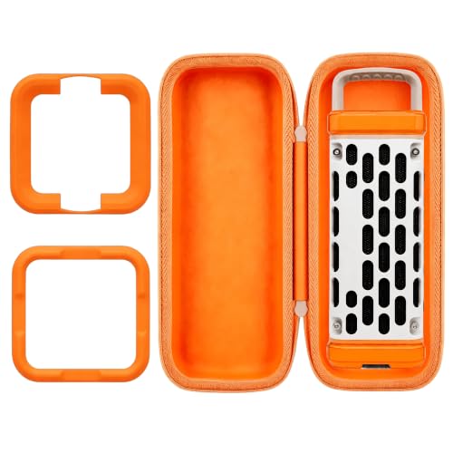 Speaker Case & Bumper Protectors for Turtlebox Ranger Hard Carrying Case with Handle for Turtlebox Ranger Accessories Silicone Protective Speaker Bumpers Anti-Slip (Orange)