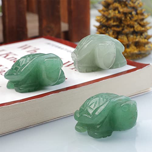 Nupuyai Green Aventurine Turtle Figurine Ornament, Healing Crystal Energy Statue for Home Decor 1.5", #1-green/Aventurine, 4cm/1.5" - Image 2