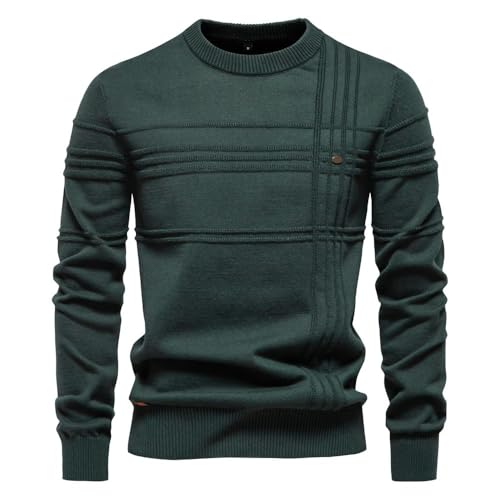 Men's Crewneck Sweater Soft Casual Knitted Sweaters Classic Pullover Sweaters with Ribbing Edge