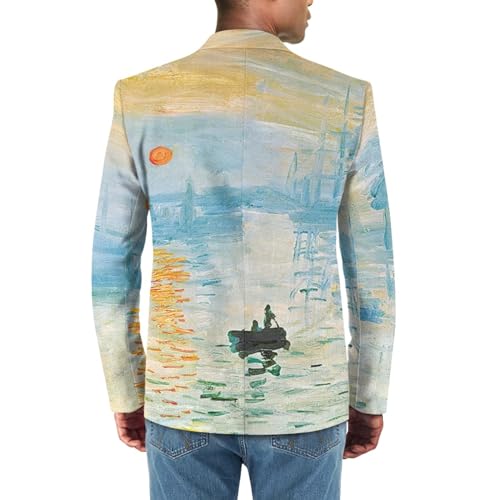 JooMeryer Mens Starry Night Blazer Long Sleeve Open Front Button Down Jackets2