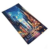 RRTYVFD Serviette de Bain Extra Large en Microfibre Times Square New York City (35 x 73 cm) pour Spa, Salle de Sport, hôtel et Salle de Bain Quotidienne