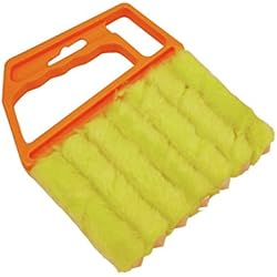 Persianas Amarillas GARDINIA Cepillo de Limpieza para persianas (plástico, 12 x 15 cm), Color Amarillo y Naranja