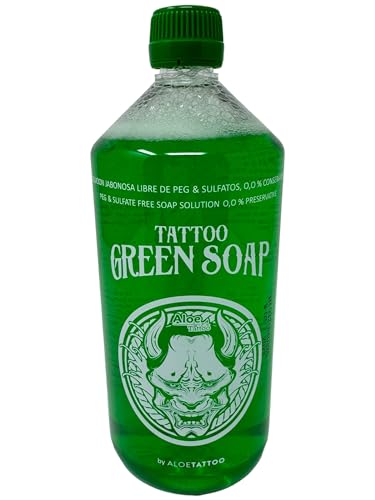 Aloe Green Soap 1L - Verde Jabón - Tatuaje Limpiar/Limpiar - Inkgrafix® Alemania - Profi Studio IG03546