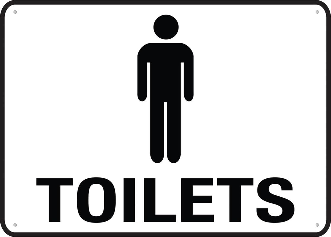 Male Toilet Aluminum Metal Sign 12"x8" Premium Aluminum Sun-Proof Rust-Free For Home/Yard Use