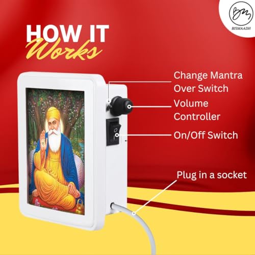 Image of Classic Wired Mantra Box with 4-Inch LED Display with 13 in 1 Gurbani Box Satnam Waheguru, Mool Mantra Speaker