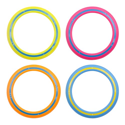 POPAPIE 4 Stück Flying Rîng Wurfring,Würfring-Spielspielzeug,Frisbee Ring Wurfrînge 25 cm,Discs Flugscheibenspielzeuge Leicht Fangen und Werfen für Urlaub im Freien Schulspielplatz Park Poolspaß