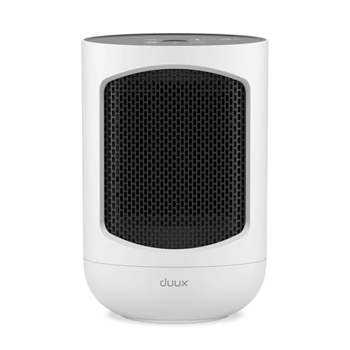 Duux Zona Estufa de Cerámica - Calentador eléctrico de 1500 vatios - Calentador de ventilador de 3 modos, termostato y oscilación - Certificación IP21 - Blanco