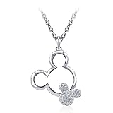 Women's Mickey Pendant Necklaces For Women Rose Gold Platinum Plated Mouse Charm Jewelry Necklace Wedding Gift (Platinum Plated)