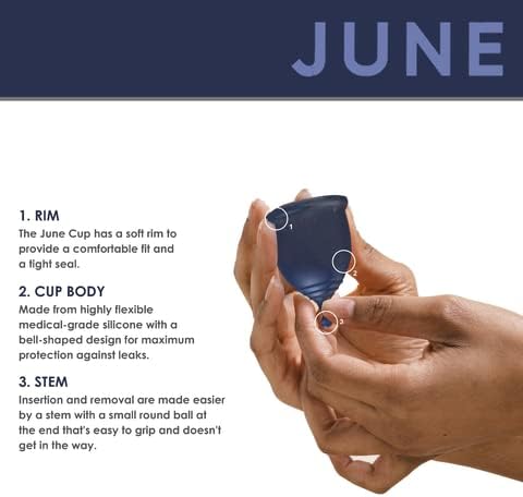 Miniatura 6 de June Copa de junio para mujer  Copas menstruales reutilizables  Copa de época amigable con el pH  Copa menstrual flexible, taza de silicona de grado